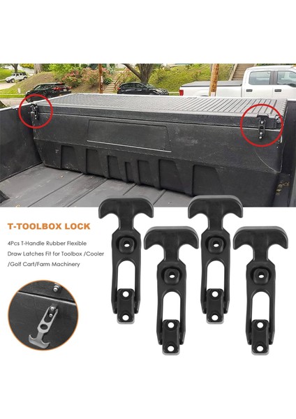 4pcs T-Handle Kauçuk Esnek Çizim Mandalları Araç Kutusu/soğutucu/golf Sepeti/çiftlik Makineleri T-Toolbox Lock (Yurt Dışından) fırsatları