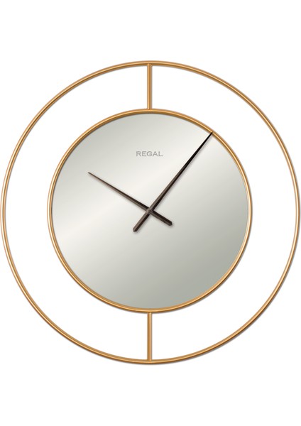 Ultima 3629 G Metal 90 cm Aynalı Duvar Saati – Modern Minimalist Tasarım, Büyük Boy, Gold Metal Çerçeve