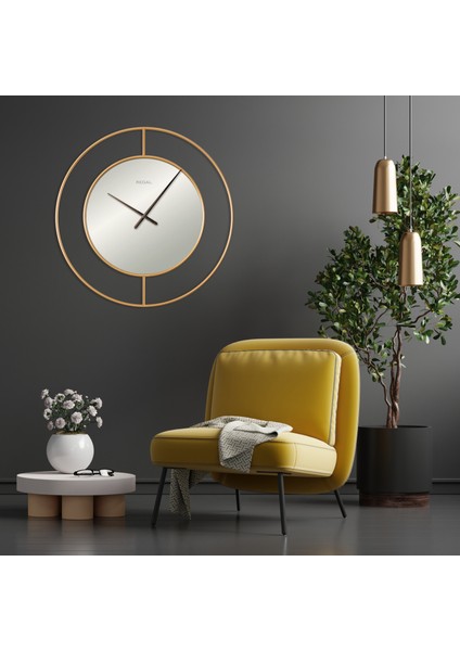 Ultima 3629 G Metal 90 cm Aynalı Duvar Saati – Modern Minimalist Tasarım, Büyük Boy, Gold Metal Çerçeve fiyatları