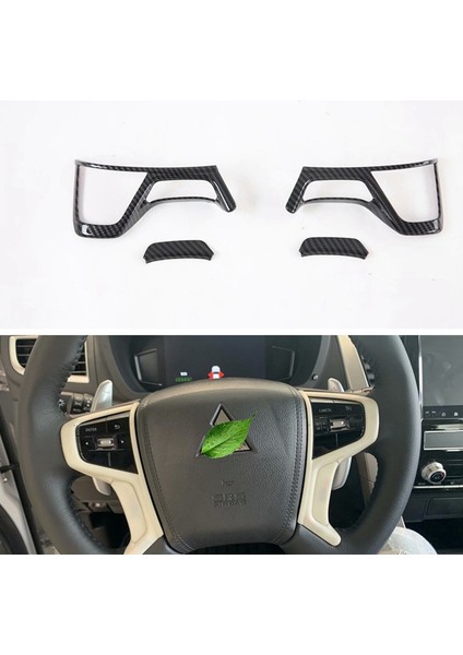 Mitsubishi Pajero Sport 2020 Için 4pcs Karbon Fiber Abs Araba Kapı Kolu Kase Kapağı ve 4pcs Direksiyon Simidi Kapağı Döşeme (Yurt Dışından) modelleri