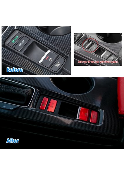 Orta Konsol Dişli Paneli Handbrake Düğmesi Kapak 11. Gen Honda Civic 2022 Aksesuarları Için Alüminyum Çıkartma, Kırmızı (Yurt Dışından) fırsatları