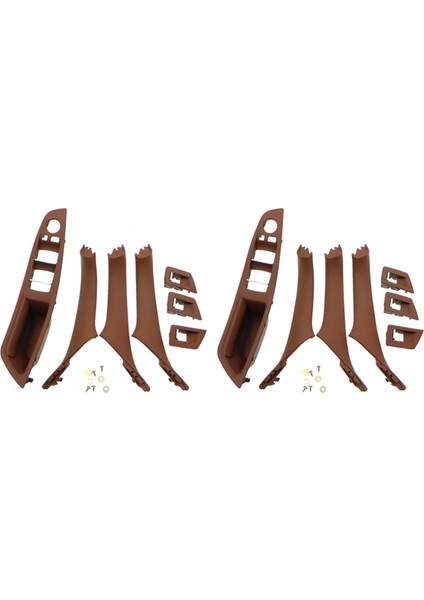 2 Set Rhd Araba Iç Kapı Kolu Iç Kapı Paneli -Bmw 5 Serie F10 F11 520 525 Kırmızı -Kahverengi Için (Yurt Dışından)