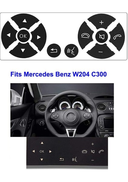 3x Araç Direksiyon Düğmesi Anahtar Trim Kapak Etiketi Mercedes Benz C E S Sınıfı W204 W212 W221 Glk X204 C200 C250 (Yurt Dışından) indirimleri