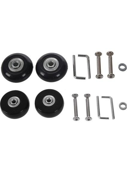 4 Set Bagaj Bavul / Sline Dış Mekan Yedek Yedek Tekerlekler Siyah 45X19MM &amp; 50X20X6.1 mm (Yurt Dışından)