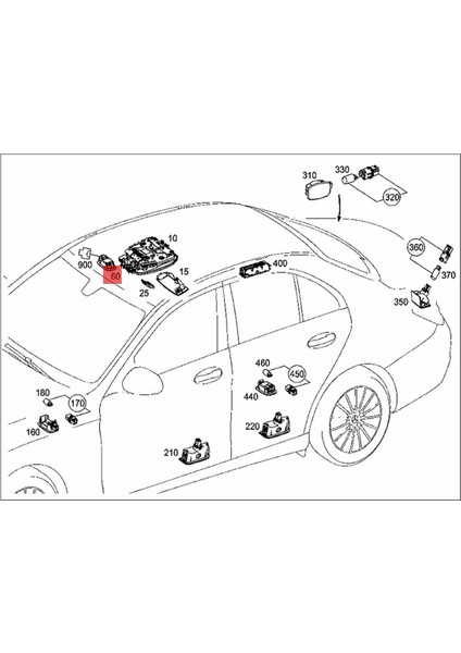 2x Araç Iç Çatı Işığı Sunvisor Makyaj Lambası A00090695048T92 Mercedes-Benz W205 W253 W213 W222 C200 E260 S300 Bej (Yurt Dışından) fırsatları