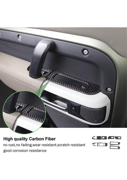 Land Rover Defender Için Karbon Fiber 110 2020-2024 Kapı Pencere Asansör Düğmesi Kapak Trim Iç Aksesuarlar (Yurt Dışından) fırsatları