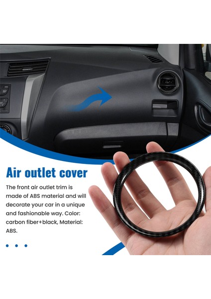 Nissan Navara Için NP300 2016-2021 Karbon Fiber Araç Ön Klima Ac Outlet Havalandırma Çerçevesi Kapak Trim Aksesuarları (Yurt Dışından) indirimleri