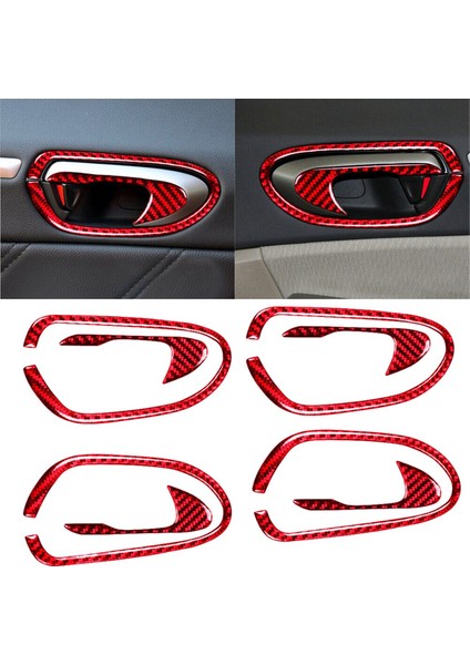4pcs Honda Civic Için Kırmızı Karbon Fiber Iç Kapı Saplama Döşeme 2006-2011 8th (Yurt Dışından) fiyatları