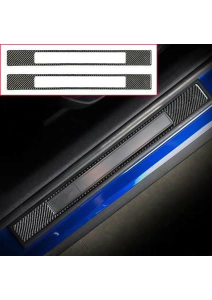 Ford Mustang Için Karbon Fiber Kapı Eşik Scuff Plaka Koruma Etiketi Trim 2015-2019 (Yurt Dışından) indirimleri