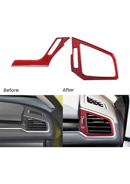 Abs Kırmızı Karbon Fiber Yan Hava Havalandırma Outlet Kapak Trim Dekor Etiketi Honda Civic 10. Gen 2016 2017 2018 2019 (Lhd) (Yurt Dışından) fiyatları