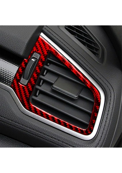 Abs Kırmızı Karbon Fiber Yan Hava Havalandırma Outlet Kapak Trim Dekor Etiketi Honda Civic 10. Gen 2016 2017 2018 2019 (Lhd) (Yurt Dışından) fırsatları