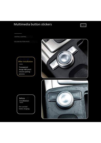 6x Araç Multimedya Düğmesi Trim Kapak Mercedes Benz C E Sınıfı W204 Cls Glk C180 E260 2007-2017 (Yurt Dışından) fırsatları