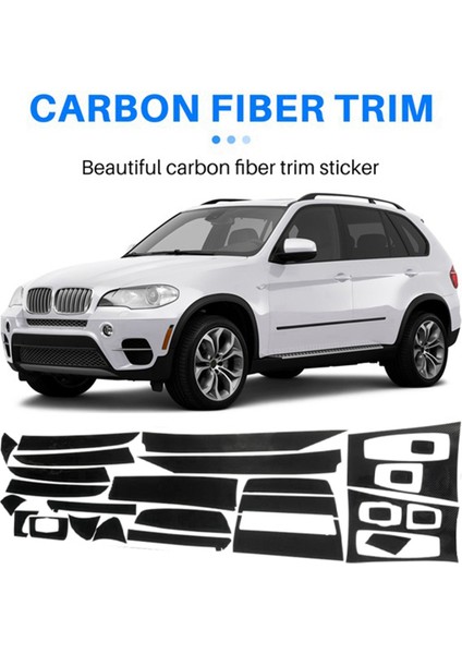 22PCS Araba Iç Film Bmw X5 E70 2007-2013 5d Karbon Fiber Trim Şık Iyi Koruyucu Lhd (Yurt Dışından) modelleri