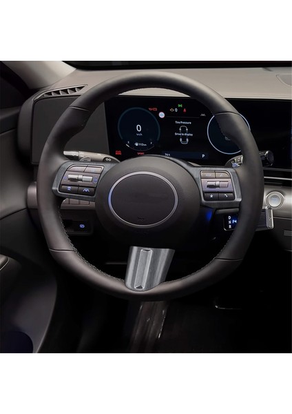Araba Direksiyon Simidi Düğmesi Dekorasyon Kapağı Hyundai Kona 2024+ Araç Aksesuarları Için Trim Aksesuarları Ahşap Tahıl (Yurt Dışından) fırsatları