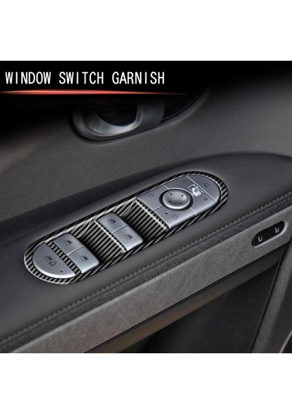 Araba Karbon Fiber Pencere Cam Kaldırma Düğmesi Anahtarı Kapak Döşeme Kapısı Zırh Paneli Hyundai Aini Kripton Için 5 Ionıq 2022+ A (Yurt Dışından) modelleri