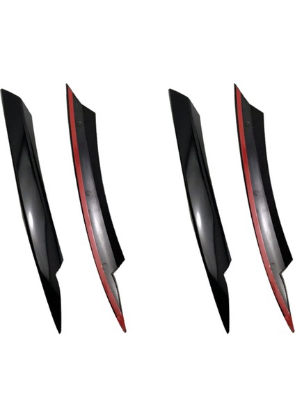 Passat Için 4x B7 2010-2015 Araba Far Göz Kapakları Kaşları Abs Far Lambası Sticker Kapak Döşeme Aksesuarları - Siyah (Yurt Dışından)