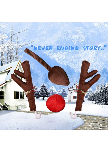 3x Ren Geyiği Dekorasyon Aracı Burun Boynuz Kostüm Seti Rudolph Noel Ren Geyiği Karınca Kırmızı Burun Süsleri Elk Boynuzları (Yurt Dışından) modelleri