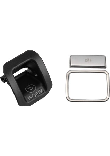 Park El Freni Sticker P Düğme Fren Anahtarı Çerçevesi ve Otomobil Koltuğu Isofıx Anahtar Kapağı Mercedes Için Siyah Benz W156 W177 (Yurt Dışından)