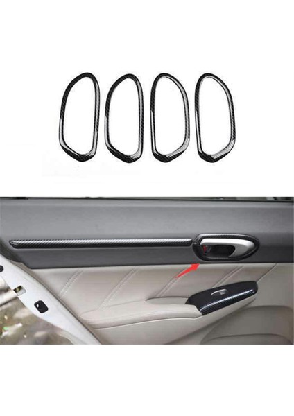 Abs Karbon Fiber Kapı Iç Sapı Kapak Kaplama Honda 8. Civic 2006-2011 (Yurt Dışından) modelleri