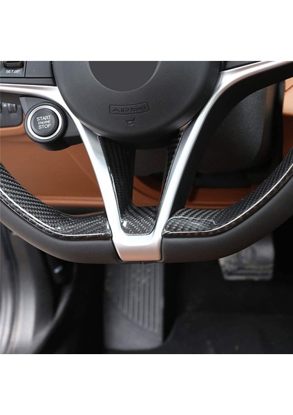 Direksiyon Simidi Dekorasyon Çerçevesi Alfa Için Alfa Romeo Giulia Stelvio 2017 2018 2019 Aksesuarları, Abs Karbon Fiber (Yurt Dışından) fırsatları