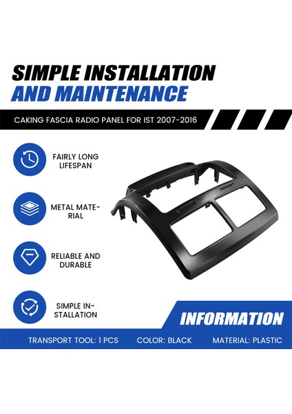 Toyota Ist 2007-2016 Için Fasya Radyo Paneli, Urban Cruiser 2008-2014, Scion Xd Için 2007-2014 Facia Dash Kit Plakası Çerçevesi (Yurt Dışından) fırsatları