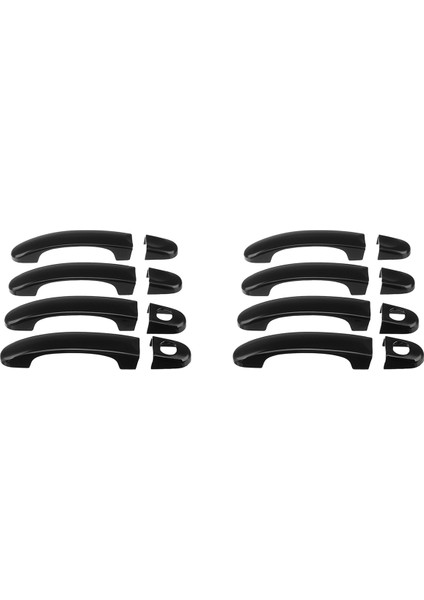 16PCS Abs Krom Kapı Kolu Taşıyıcı T5 T6 Caddy Van 2003-2015 Parlak Siyah (Yurt Dışından)