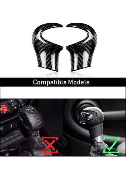 Bmw Mini R55 R56 R56 R57 R58 Gerçek Karbon Fiber Dişli Vites Düğmesi Kapak Dekoratif Araba Iç Aksesuarları Siyah Karbon (Yurt Dışından) modelleri