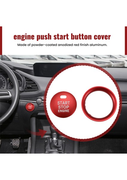 2pc Set Anahtarsız Motor Push Başlat Düğmesi ve Mazda 3 6 Cx-3 Cx-5 Cx-9 Mx-5 Için Çevresel Dekorasyon Halkası Push Başlat Motor Özelliği (Yurt Dışından) fırsatları