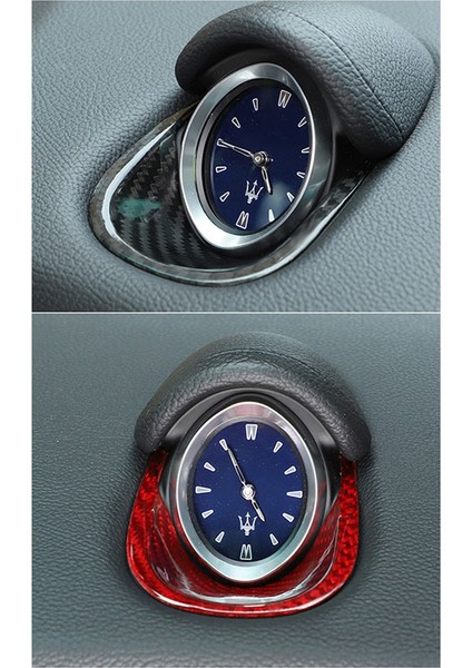 Araba Iç Gösterge Tablosu Saat Dekorasyon Çerçevesi Maserati Ghibli Için Karbon Fiber Değiştirilmiş Çıkartma 2014-2021 Siyah (Yurt Dışından) fiyatları