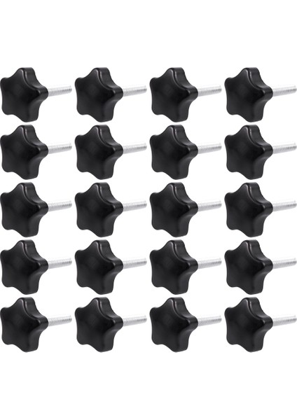 20X M8 x 40MM Vidalar Yıldız Kafa Kafası Vidalı Kelepçe Koyu Siyah (Yurt Dışından)