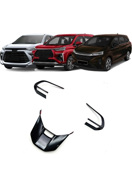3pcs Araç Karbon Fiber Direksiyon Paneli Toyota Veloz Avanza/perodua Alza 2022 2023 (Yurt Dışından) modelleri
