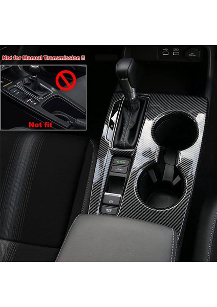 Honda Civic 11TH 2022 2023 Aksesuarlar Için 2x Araç Dişli Panel Dişli Vites Düğmesi Kapak Döşeme - Abs Karbon Fiber (Yurt Dışından) fırsatları