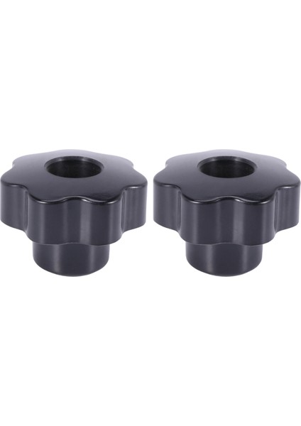 2x M10 10MM Dia Iplik Siyah Plastik Yıldız Kafa Kelepçesi Düğmesi Kavruğu (Yurt Dışından)