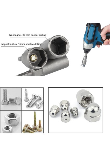 Manyetik Somun Sürücü Seti, Darbe Sürücü Bit Seti, Darbe Matkapları Için Metrik 6MM-19MM Tornavida Bitleri, Uzun Cıvata Altıgen Soketi (Yurt Dışından) modelleri