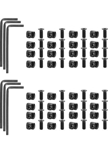 32 Paket M 4 T-S-Nut Metrik Kamyon Vidası Değiştirme Setleri Standart Ray Sistemleri ile Uyumlu, Iplik Vidaları (Yurt Dışından)