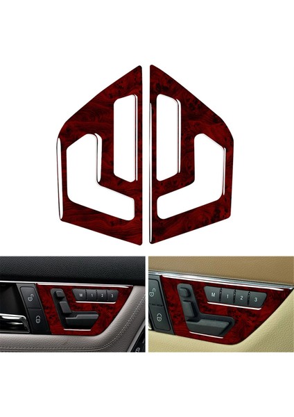 Kırmızı Ahşap Tahıl Iç Kapı Koltuk Ayarlama Anahtarı Kapak Trim Mercedes-Benz C Sınıfı W204 2007-2013 (Yurt Dışından) fiyatları