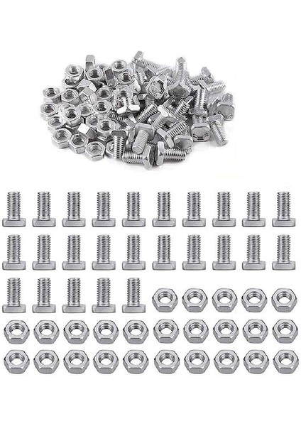 50 Set Sera Fıstığı ve Cıvatalar Kırpılmış Kafa Alüminyum Fındık Cıvataları Glashouse Binası Için Su Geçirmez Evrensel (Yurt Dışından)