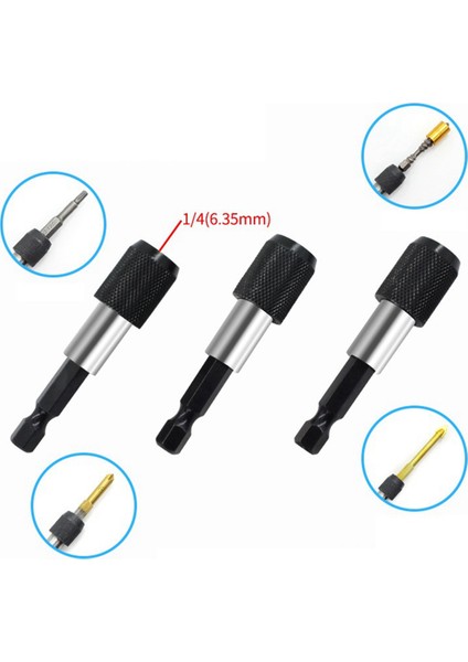 4pcs Hexagon Tutucu 6.35MM Hızlı Bırakma Çubuğu Kendi Kendine Kilitleme Uzatma Çubuğu Elektrikli Matkap Tornavida Bit Konnektörü (Yurt Dışından) modelleri