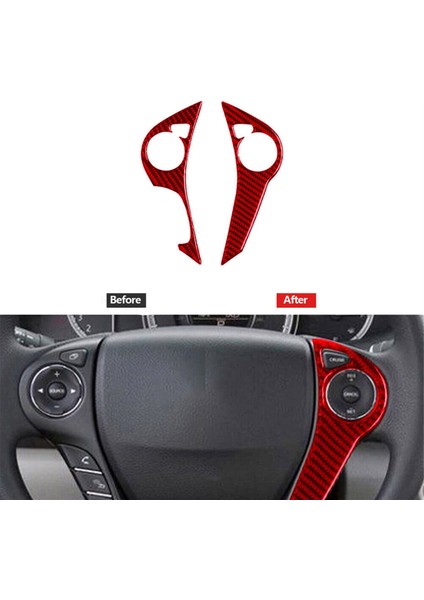 Honda Accord 2013-17 Için Kırmızı Karbon Fiber Direksiyon Düğmesi Trim Kapak Tip B Tipi (Yurt Dışından) indirimleri