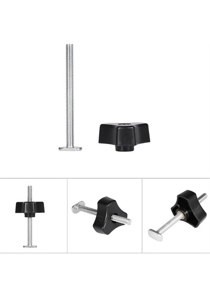 8 Set T Cıvatası Kişi Kiti, T Vidalı ve Plastik Düğme Somun - Ahşap Işleme Aracı Jig Vidalı Armatürü, 1/4in ve T -Track ile Kullanın (Yurt Dışından) modelleri