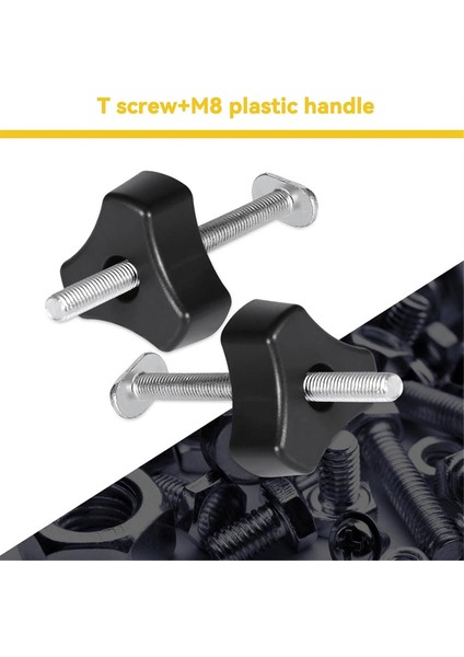 8 Set T Cıvatası Kişi Kiti, T Vidalı ve Plastik Düğme Somun - Ahşap Işleme Aracı Jig Vidalı Armatürü, 1/4in ve T -Track ile Kullanın (Yurt Dışından) fırsatları