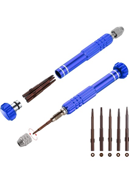 Mini Tornavida Seti, Gözlük, Güneş Gözlüğü, Saat, Bilgisayar Onarım Aracı Kiti Için 5 Arada 1 Arada Çok Fonksiyonlu Tornavida (Yurt Dışından)