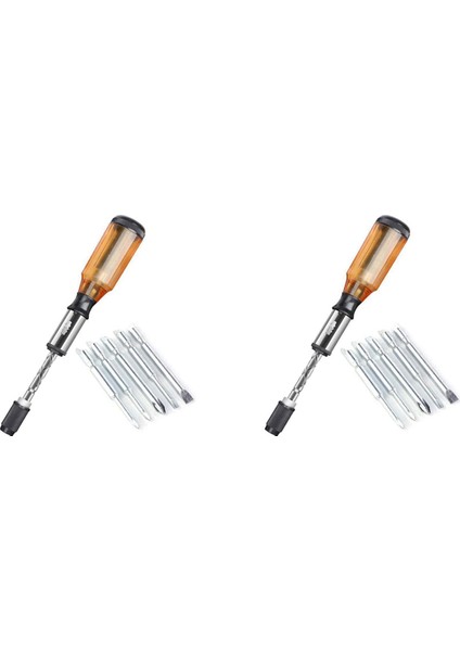 2x Itme Çekme Çekme Tornavida Seti 5&#39;te 1 Tornavida Biti Seti Sleeve Sürücüsü Bit Tutucu Cırcır Soket Vida Kiti Kahverengi (Yurt Dışından)