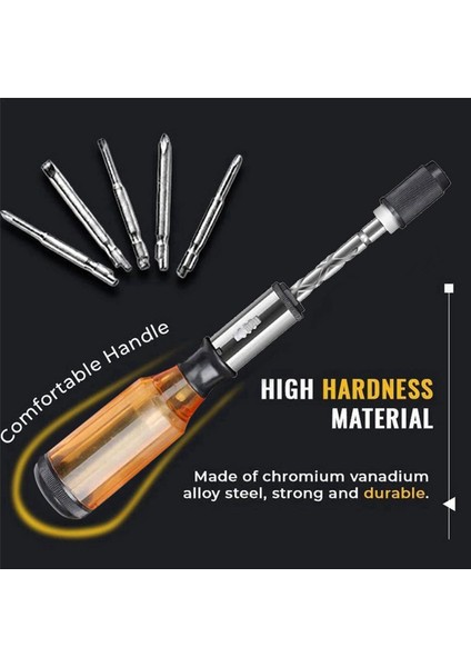 2x Itme Çekme Çekme Tornavida Seti 5&#39;te 1 Tornavida Biti Seti Sleeve Sürücüsü Bit Tutucu Cırcır Soket Vida Kiti Kahverengi (Yurt Dışından) fırsatları