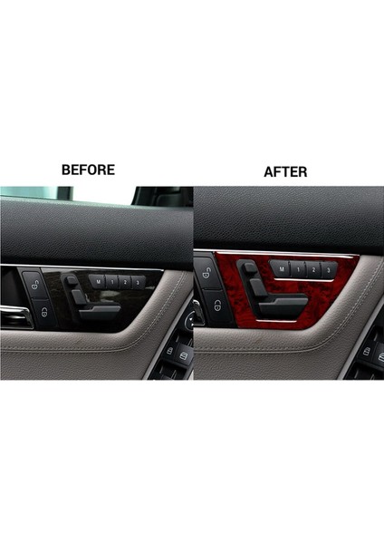 Kırmızı Ahşap Tahıl Iç Kapı Koltuk Ayarlama Anahtarı Kapak Trim Mercedes-Benz C Sınıfı W204 2007-2013 (Yurt Dışından) fırsatları