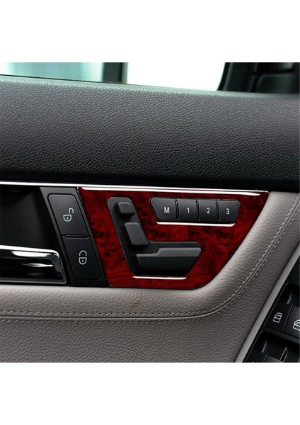 Kırmızı Ahşap Tahıl Iç Kapı Koltuk Ayarlama Anahtarı Kapak Trim Mercedes-Benz C Sınıfı W204 2007-2013 (Yurt Dışından) indirimleri
