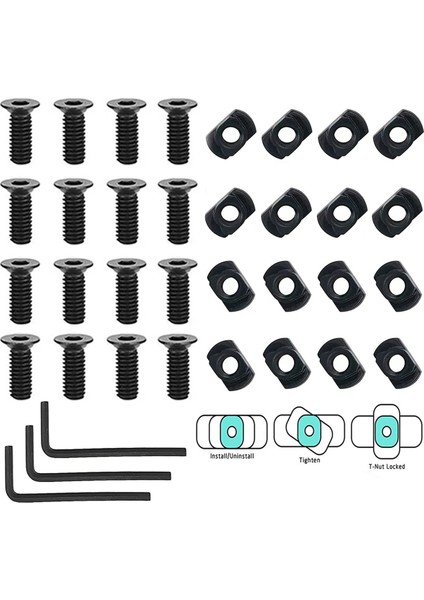 32 Paket M 4 T-S-Nut Metrik Kamyon Vidası Değiştirme Setleri Standart Ray Sistemleri ile Uyumlu, Iplik Vidaları (Yurt Dışından) modelleri