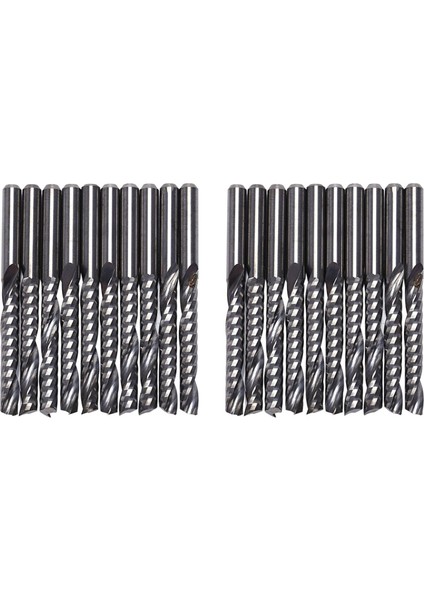 20PCS Cnc Yönlendirici Bitleri 3.175 x 22MM Tek Flüt Spiral Karbür Cnc Yönlendirici Bitleri Öğütme Kesici (Yurt Dışından)