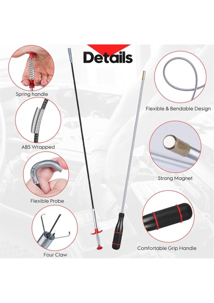 4 Paket Teleskoping Mıknatıs Pick-Up Aracı Seti, Uzatılabilir Manyetik Teleskoping Pikap Aracı 1-15 Lb &amp; 23INCH Bükülebilir Yay (Yurt Dışından) fırsatları