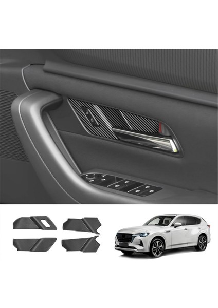 Araba Rhd Karbon Fiber Iç Kapı Tutucu Kase Paneli Kapak Mazda Cx-60 2022 2023 Iç Aksesuarlar (Yurt Dışından) indirimleri